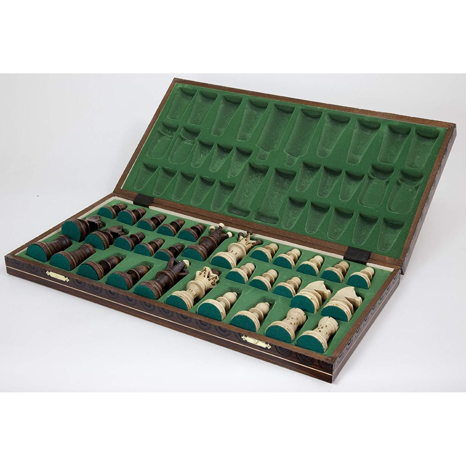 Handmade Wooden Chess Set with 21 inch Folding Board