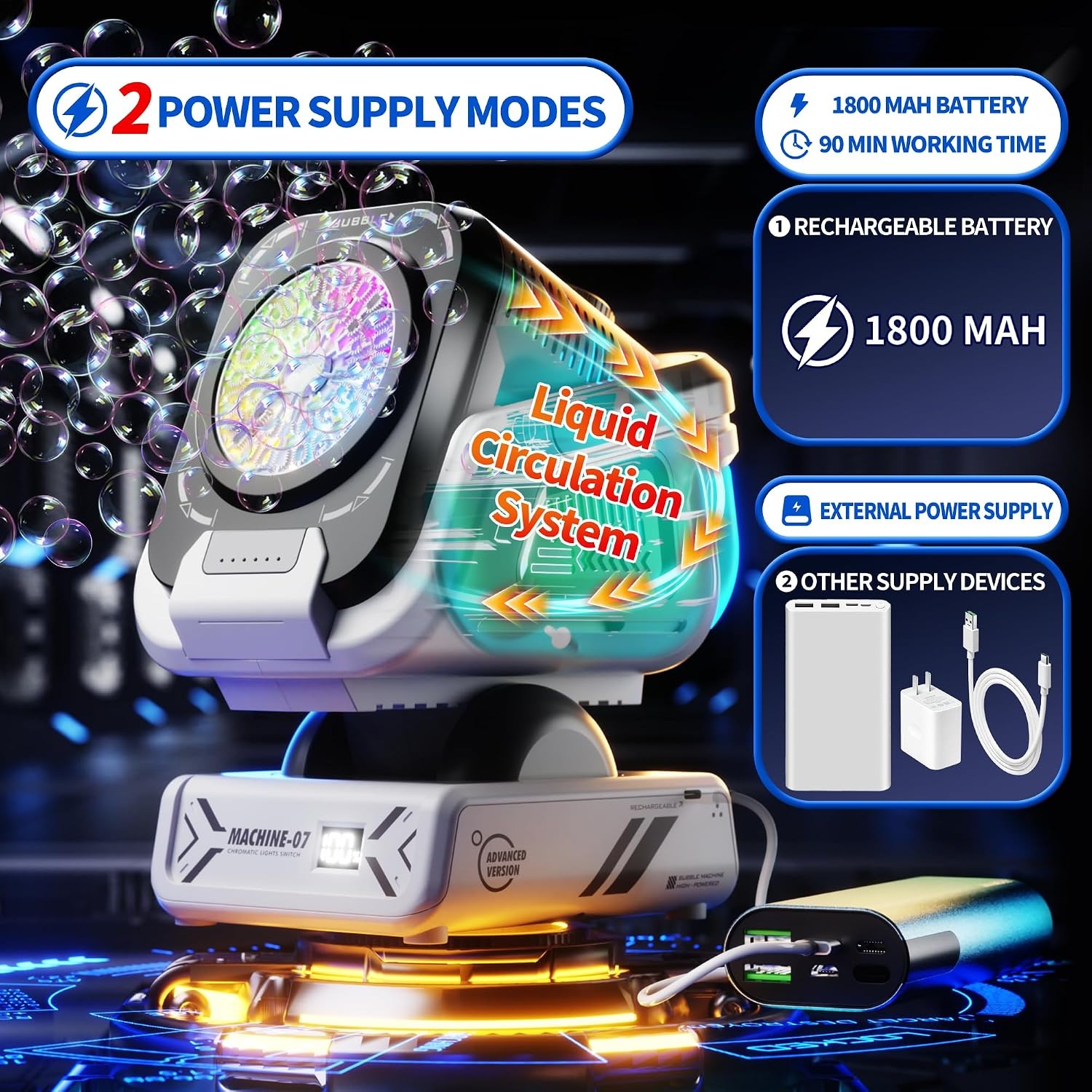 Rechargeable Rotating Bubble Machine: image 5