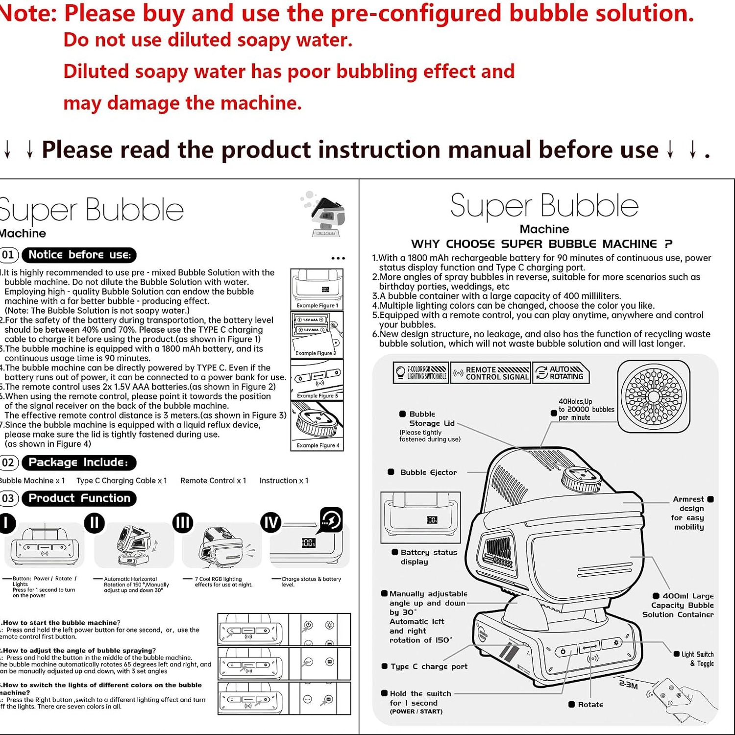 Rechargeable Rotating Bubble Machine: image 7