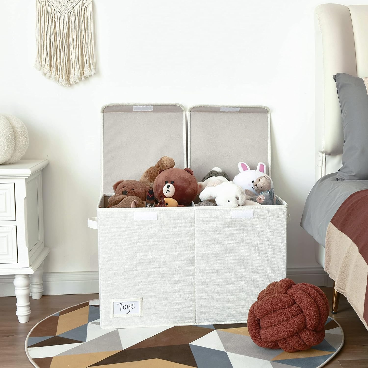 Large Toy Storage Box with Lid and Divider