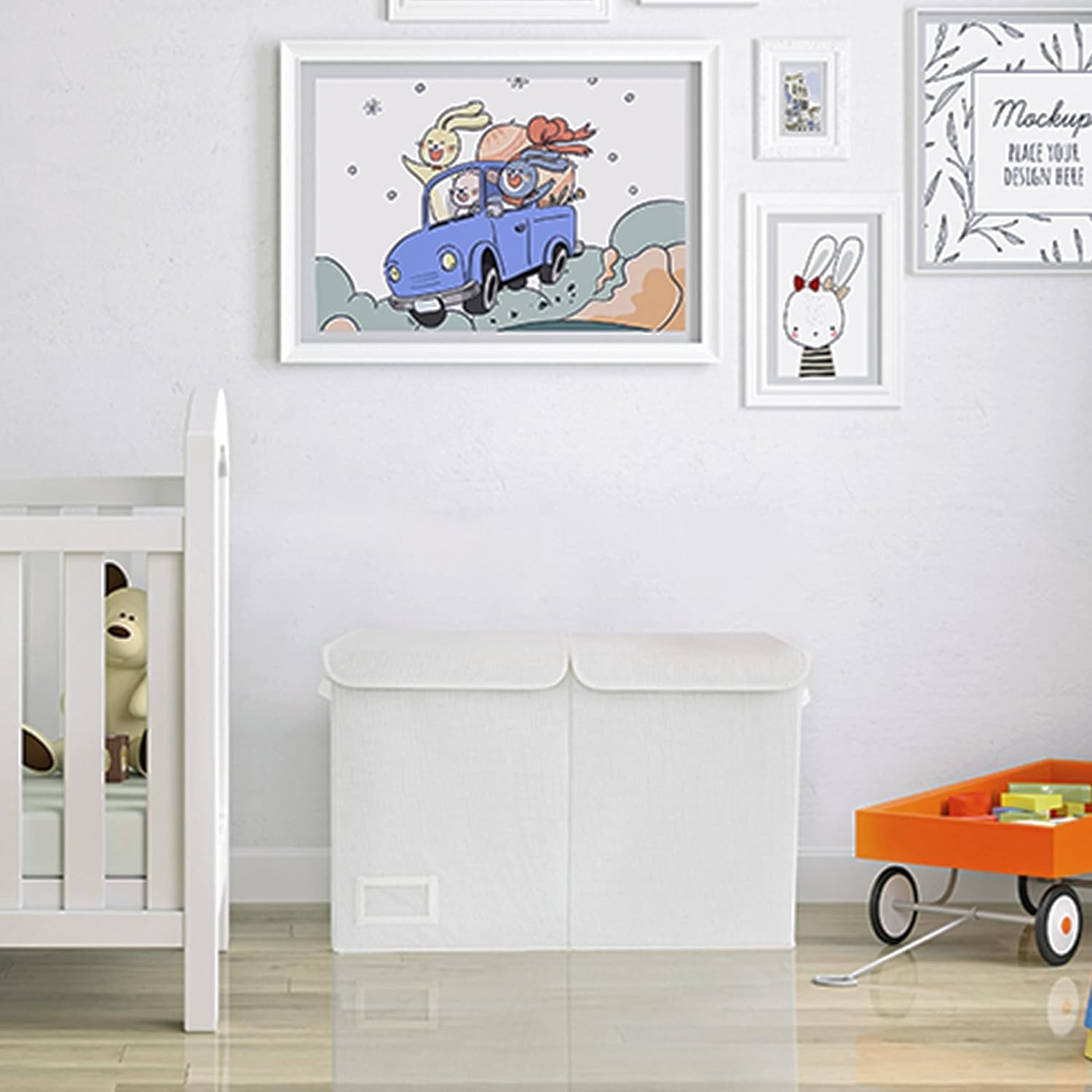 Large Toy Storage Box with Lid and Divider: image 8